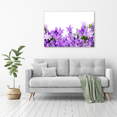 Cuadro canvas moderno de gran formato horizontal Campanas moradas
