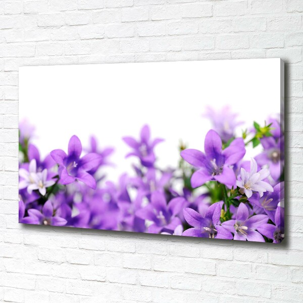 Cuadro canvas moderno de gran formato horizontal Campanas moradas