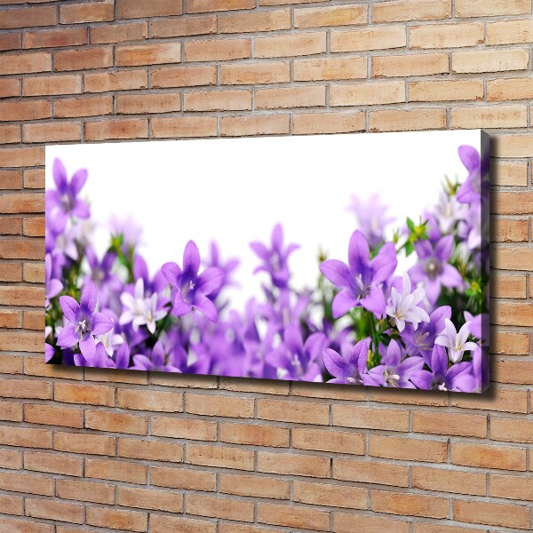 Cuadro canvas moderno de gran formato horizontal Campanas moradas