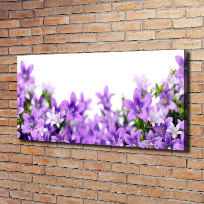 Cuadro canvas moderno de gran formato horizontal Campanas moradas