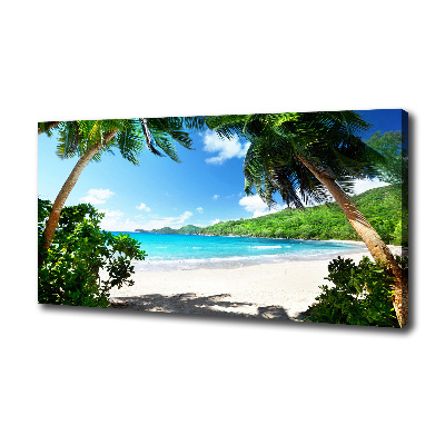 Cuadro canvas con impresión uv duradera horizontal Playa de Seychelles