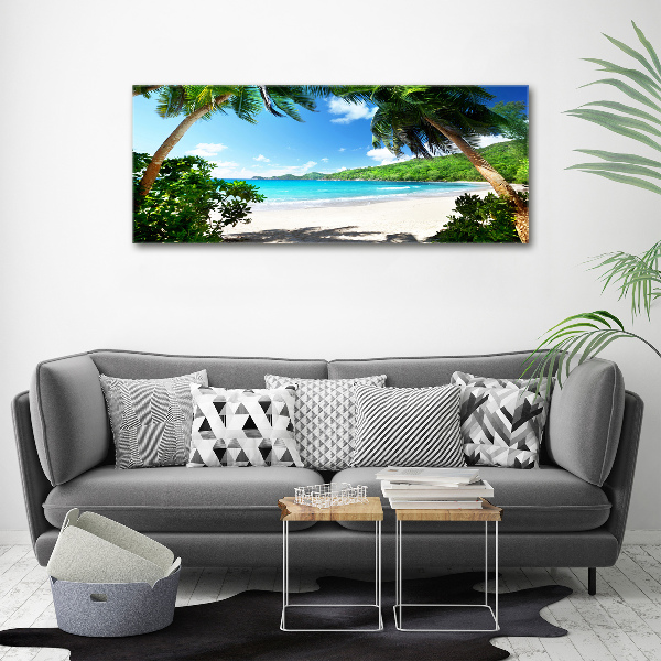 Cuadro canvas con impresión uv duradera horizontal Playa de Seychelles
