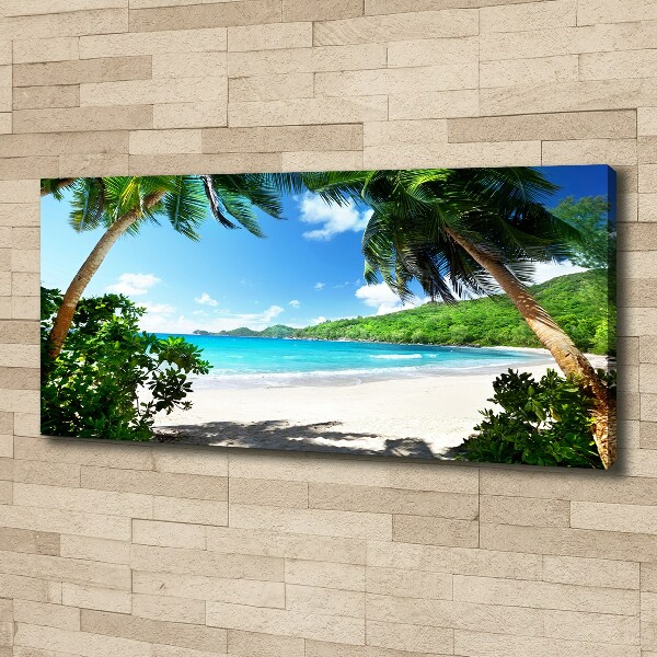 Cuadro canvas con impresión uv duradera horizontal Playa de Seychelles