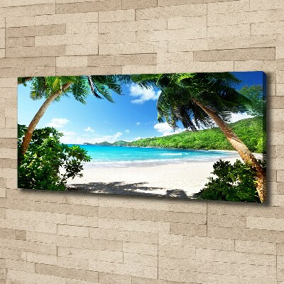 Cuadro canvas con impresión uv duradera horizontal Playa de Seychelles