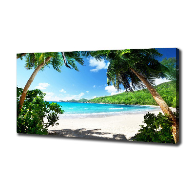 Cuadro canvas con impresión uv duradera horizontal Playa de Seychelles