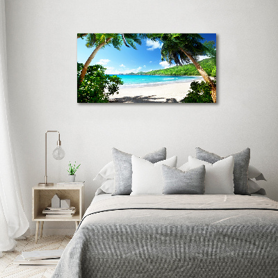 Cuadro canvas con impresión uv duradera horizontal Playa de Seychelles