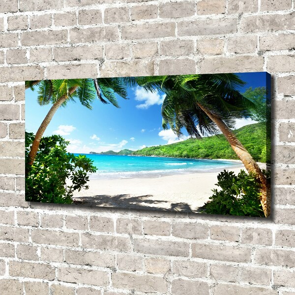 Cuadro canvas con impresión uv duradera horizontal Playa de Seychelles