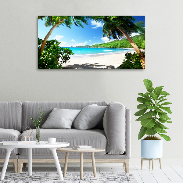 Cuadro canvas con impresión uv duradera horizontal Playa de Seychelles