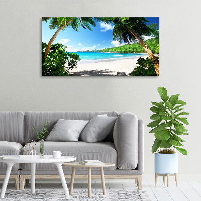 Cuadro canvas con impresión uv duradera horizontal Playa de Seychelles