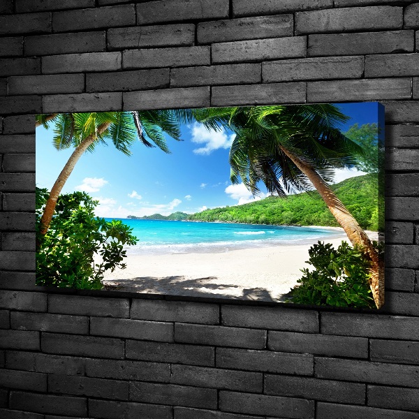 Cuadro canvas con impresión uv duradera horizontal Playa de Seychelles