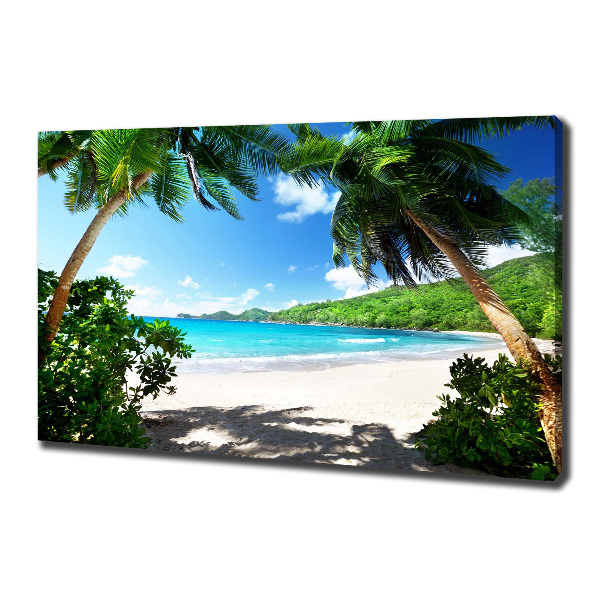 Cuadro canvas con impresión uv duradera horizontal Playa de Seychelles