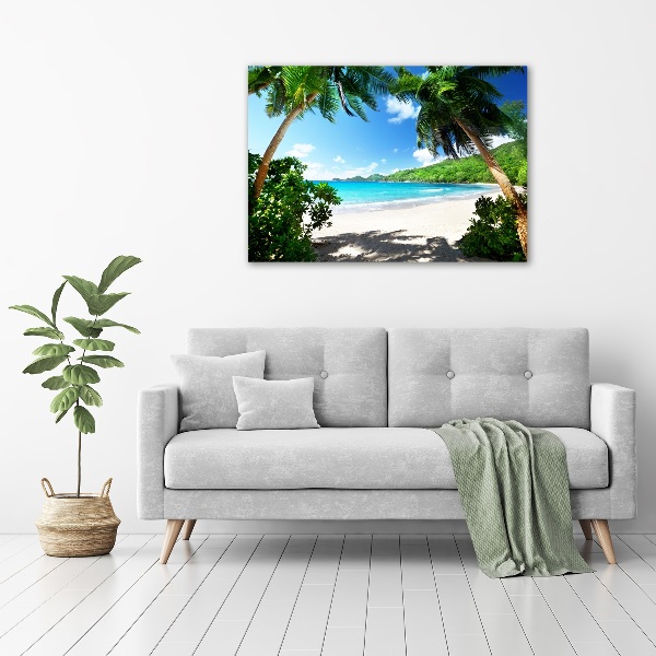 Cuadro canvas con impresión uv duradera horizontal Playa de Seychelles
