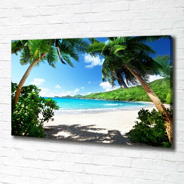 Cuadro canvas con impresión uv duradera horizontal Playa de Seychelles