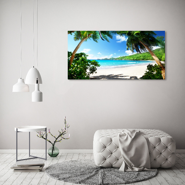Cuadro canvas con impresión uv duradera horizontal Playa de Seychelles