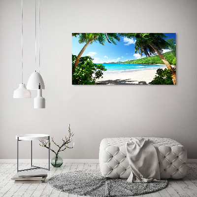 Cuadro canvas con impresión uv duradera horizontal Playa de Seychelles