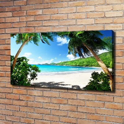 Cuadro canvas con impresión uv duradera horizontal Playa de Seychelles