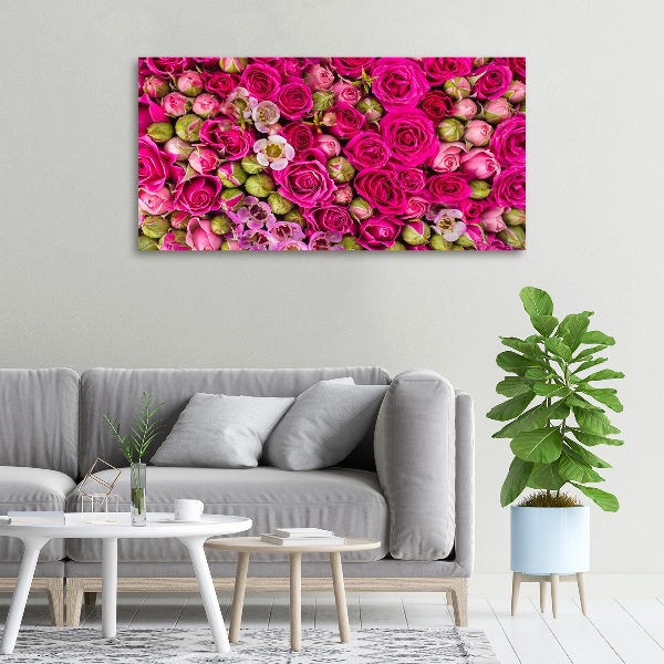 Cuadro canvas con impresión uv duradera horizontal Rosas