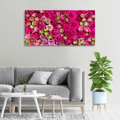 Cuadro canvas con impresión uv duradera horizontal Rosas