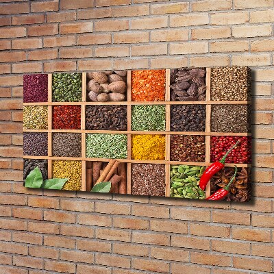 Cuadro canvas con impresión uv duradera horizontal Especias y hierbas