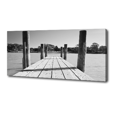 Cuadro canvas moderno de gran formato horizontal Muelle de madera