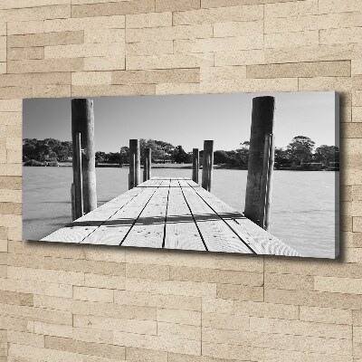 Cuadro canvas moderno de gran formato horizontal Muelle de madera