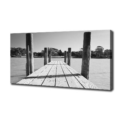 Cuadro canvas moderno de gran formato horizontal Muelle de madera