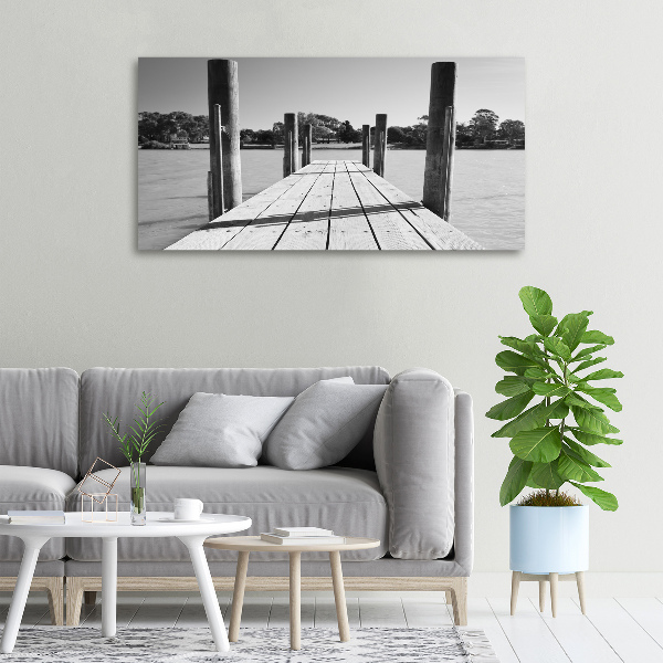 Cuadro canvas moderno de gran formato horizontal Muelle de madera