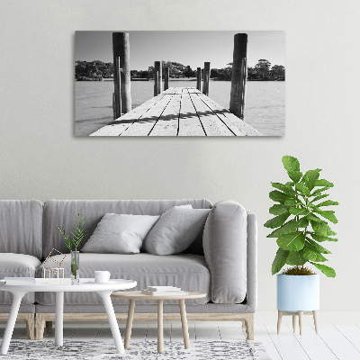 Cuadro canvas moderno de gran formato horizontal Muelle de madera