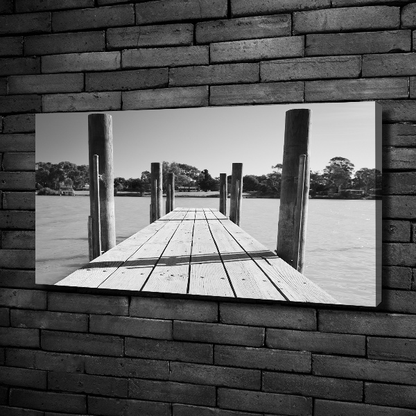 Cuadro canvas moderno de gran formato horizontal Muelle de madera