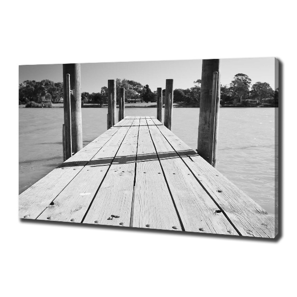 Cuadro canvas moderno de gran formato horizontal Muelle de madera