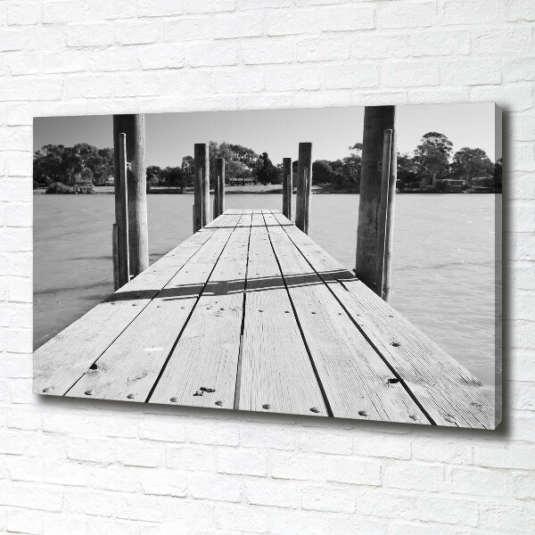 Cuadro canvas moderno de gran formato horizontal Muelle de madera