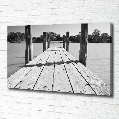 Cuadro canvas moderno de gran formato horizontal Muelle de madera