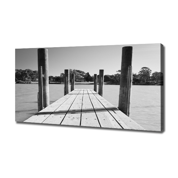 Cuadro canvas moderno de gran formato horizontal Muelle de madera