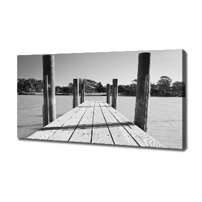 Cuadro canvas moderno de gran formato horizontal Muelle de madera