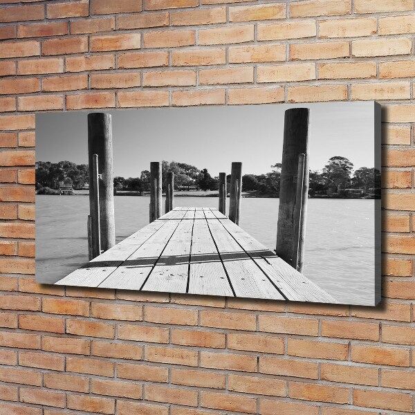 Cuadro canvas moderno de gran formato horizontal Muelle de madera