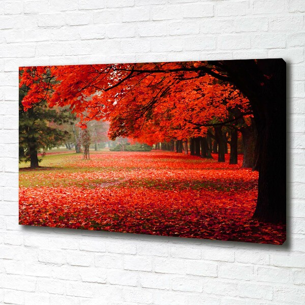 Cuadro canvas con impresión uv duradera horizontal Árboles en otoño