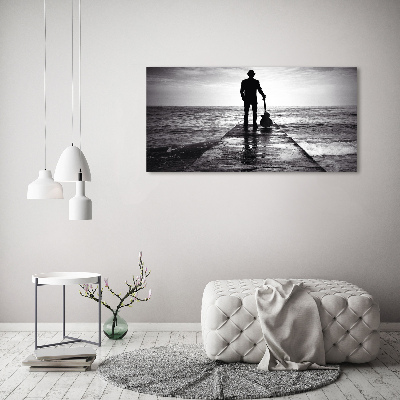 Cuadro canvas con impresión uv duradera horizontal Guitarrista en el muelle