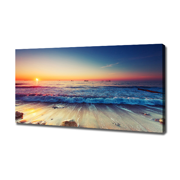 Cuadro canvas con impresión uv duradera horizontal Amanecer en el mar