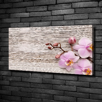 Foto en lienzo con acabado profesional horizontal Orquídea sobre madera