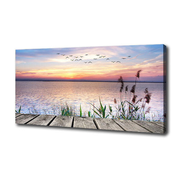 Cuadro canvas moderno de gran formato horizontal Lago Oeste