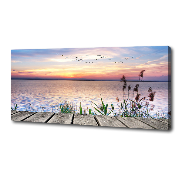 Cuadro canvas moderno de gran formato horizontal Lago Oeste