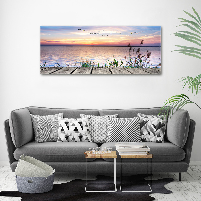 Cuadro canvas moderno de gran formato horizontal Lago Oeste