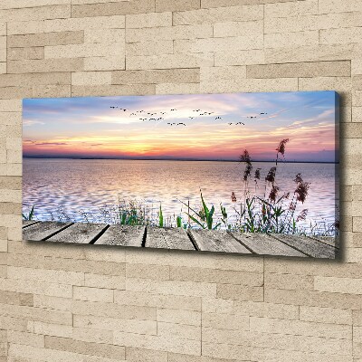 Cuadro canvas moderno de gran formato horizontal Lago Oeste