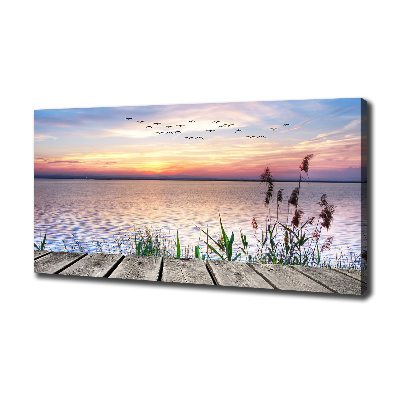 Cuadro canvas moderno de gran formato horizontal Lago Oeste