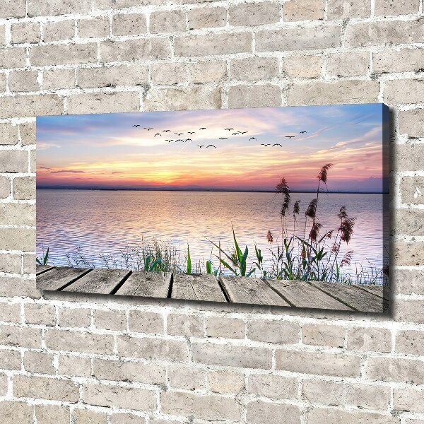 Cuadro canvas moderno de gran formato horizontal Lago Oeste