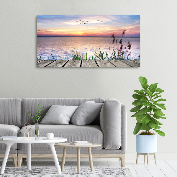 Cuadro canvas moderno de gran formato horizontal Lago Oeste