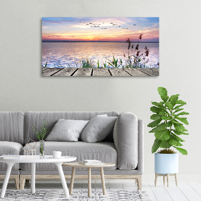 Cuadro canvas moderno de gran formato horizontal Lago Oeste