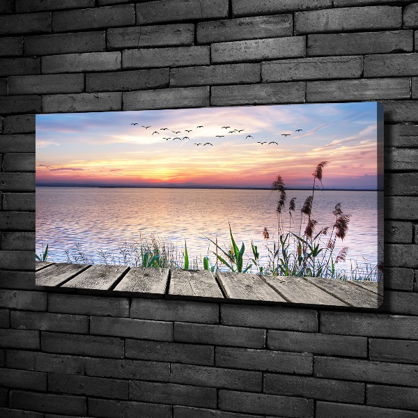 Cuadro canvas moderno de gran formato horizontal Lago Oeste