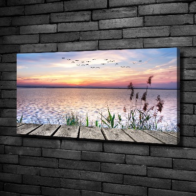 Cuadro canvas moderno de gran formato horizontal Lago Oeste