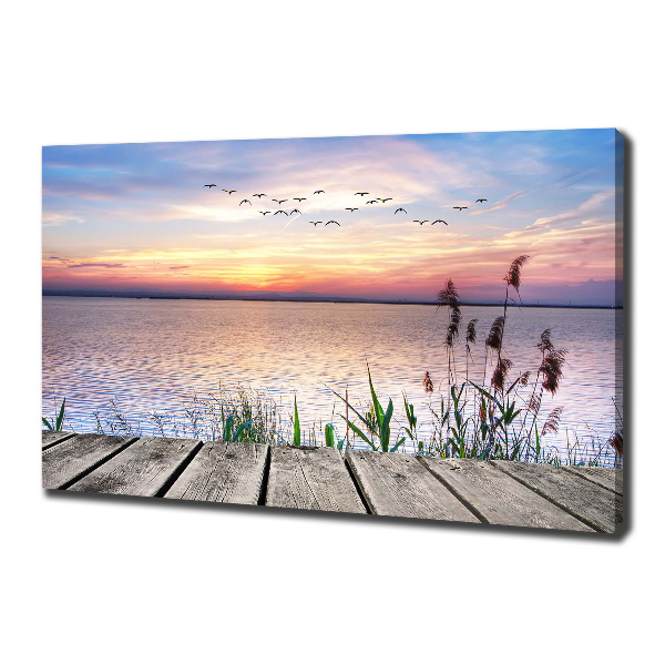 Cuadro canvas moderno de gran formato horizontal Lago Oeste